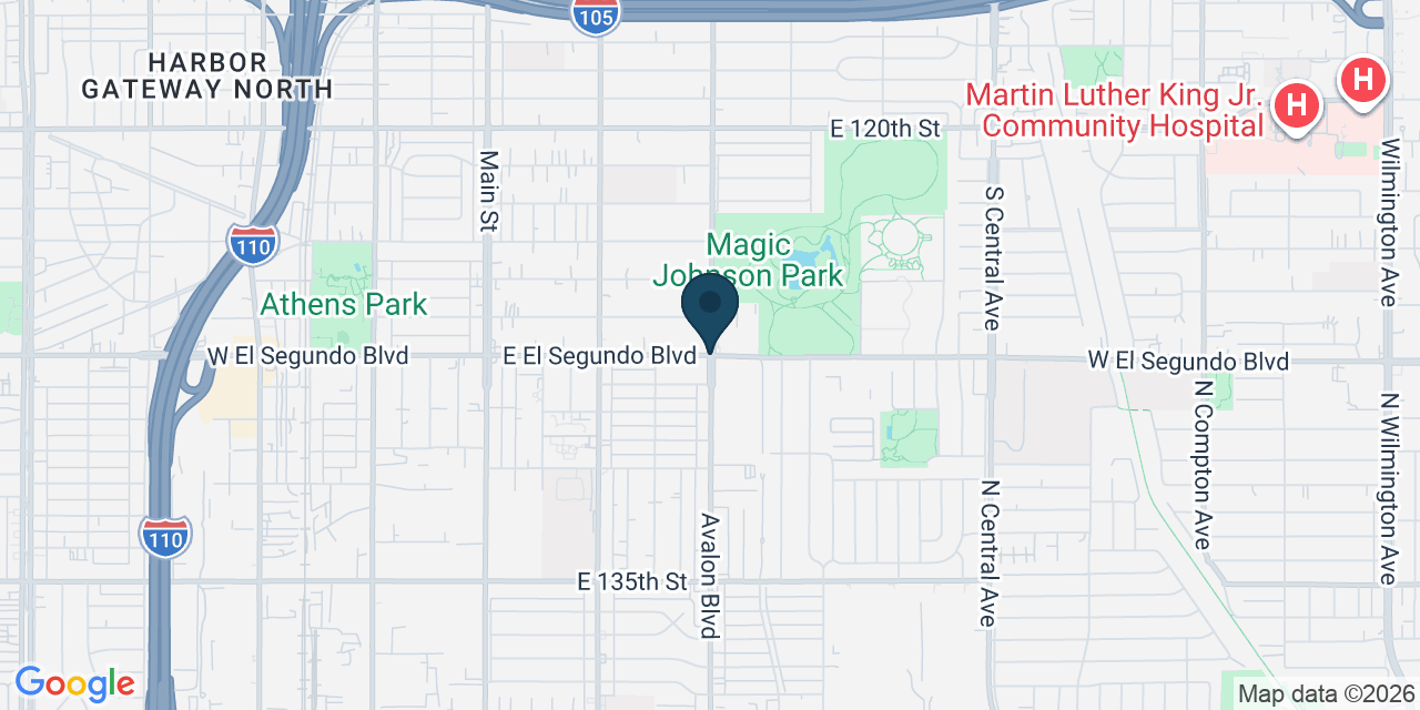Map showing West Rancho Dominguez, Los Angeles County, CA