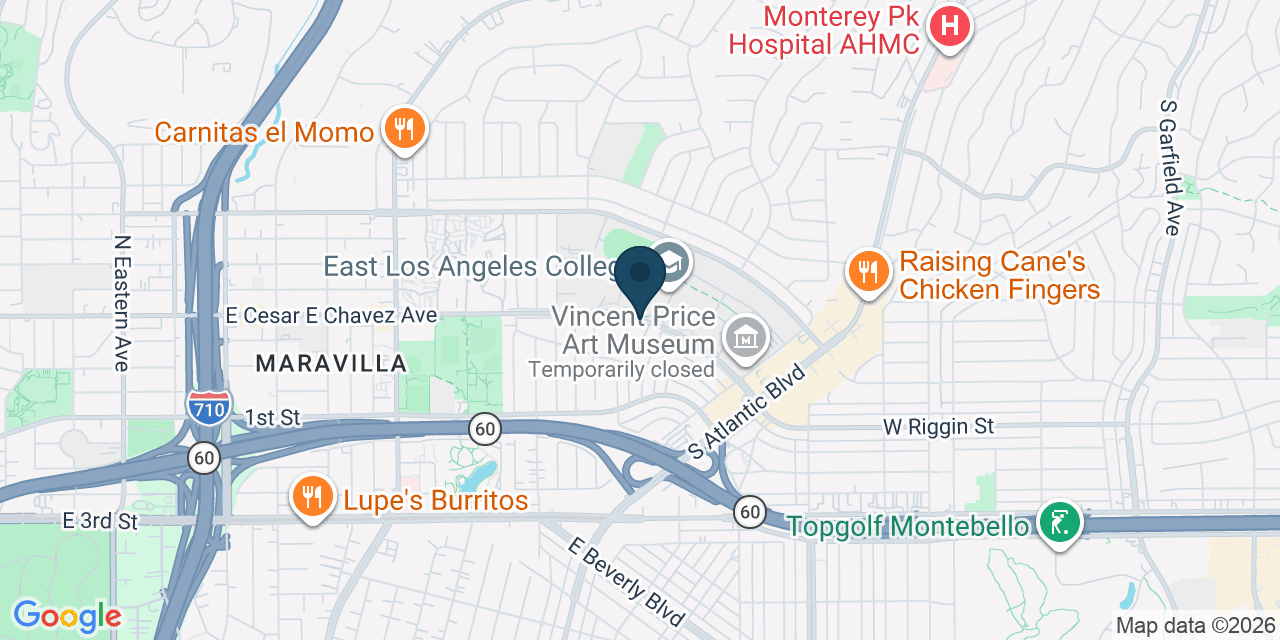 Map showing Monterey Park, Los Angeles County, CA