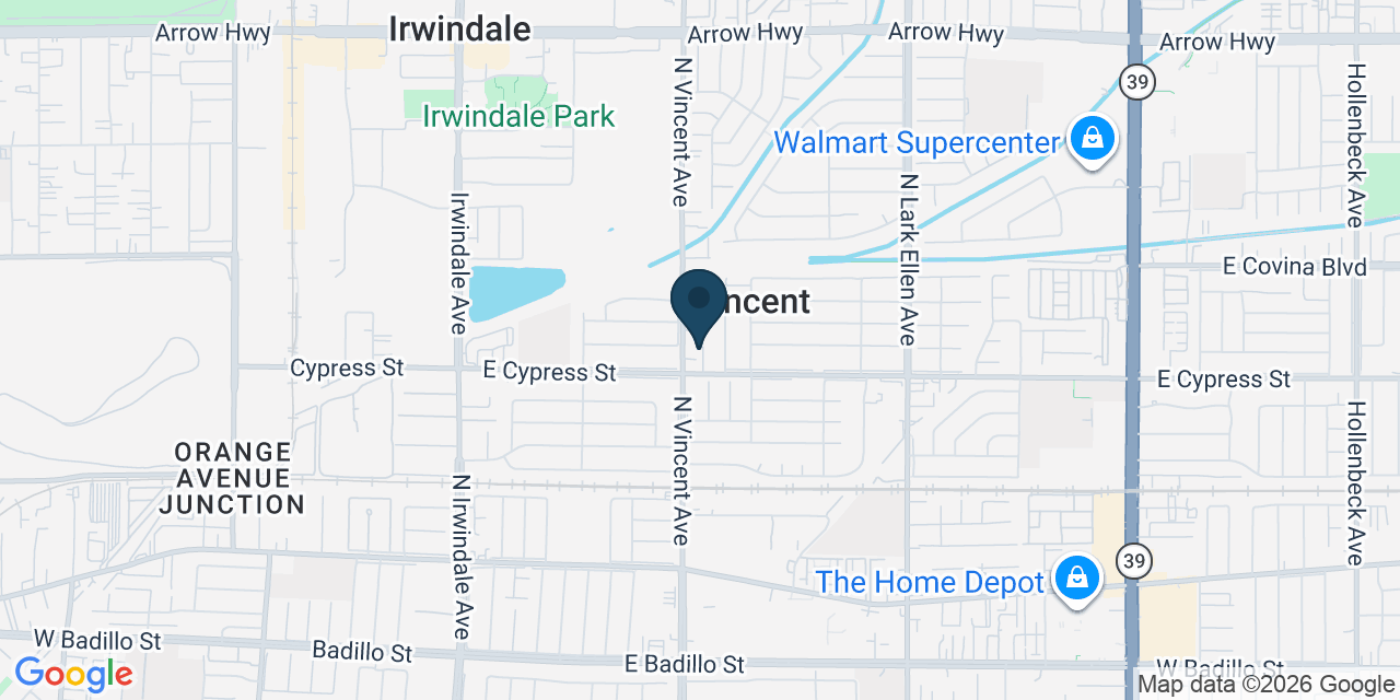 Map showing Covina, Los Angeles County, CA
