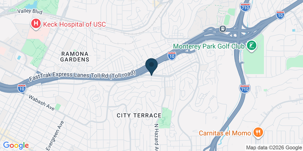 Map showing East Los Angeles, Los Angeles County, CA