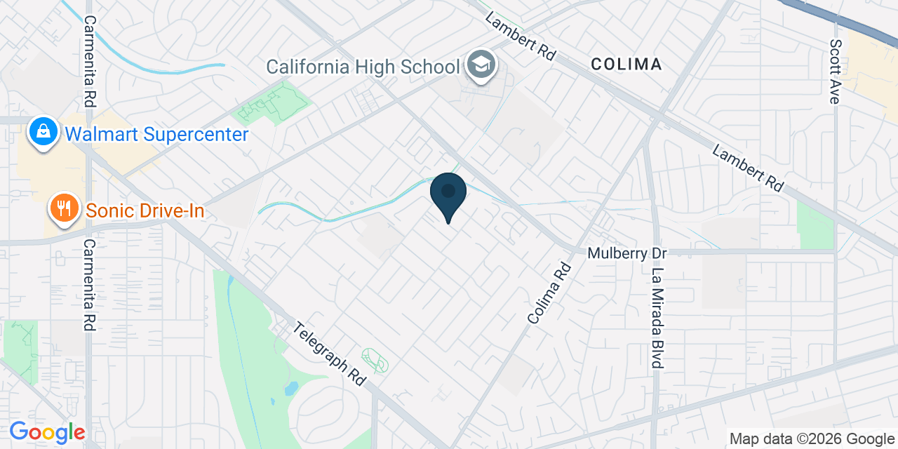 Map showing South Whittier, Los Angeles County, CA