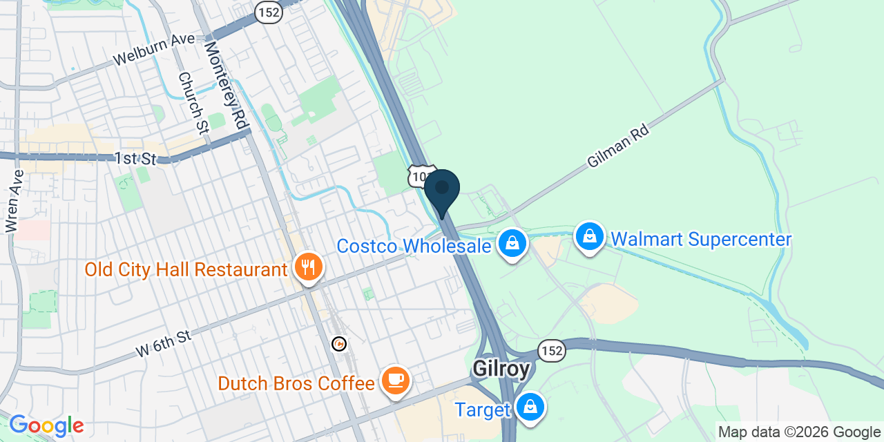Map showing Gilroy, Santa Clara County, CA