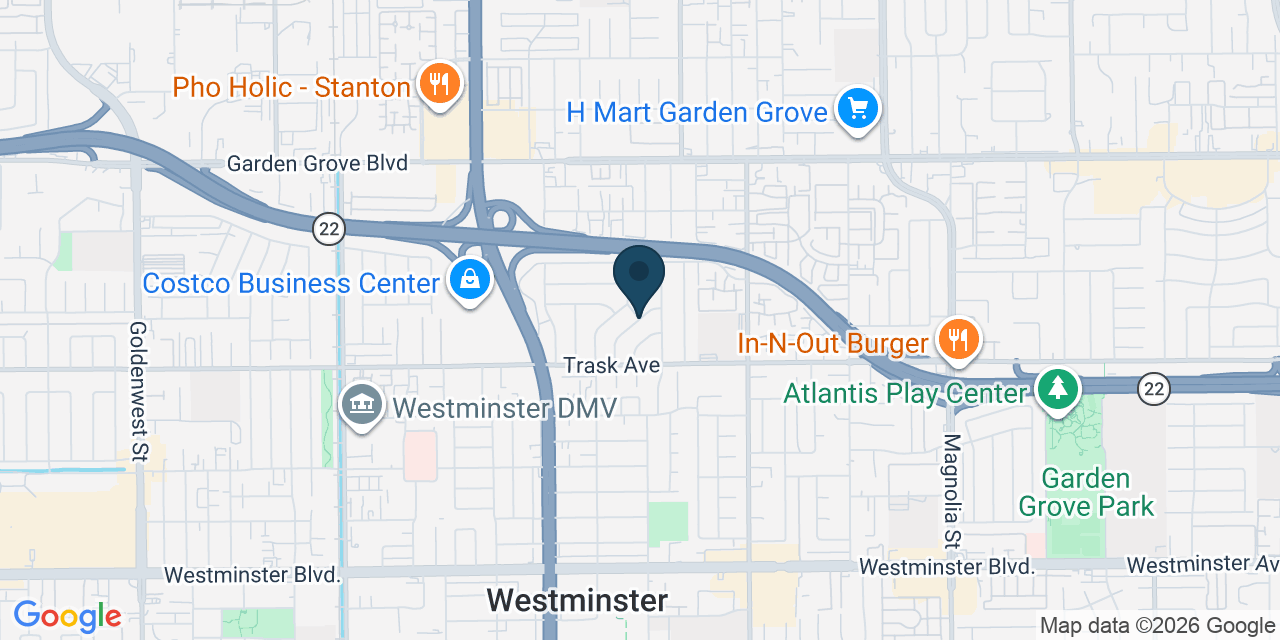 Map showing Garden Grove, Orange County, CA
