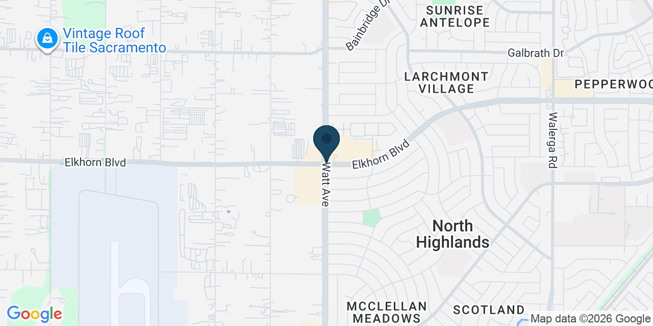 Map showing North Highlands, Sacramento County, CA