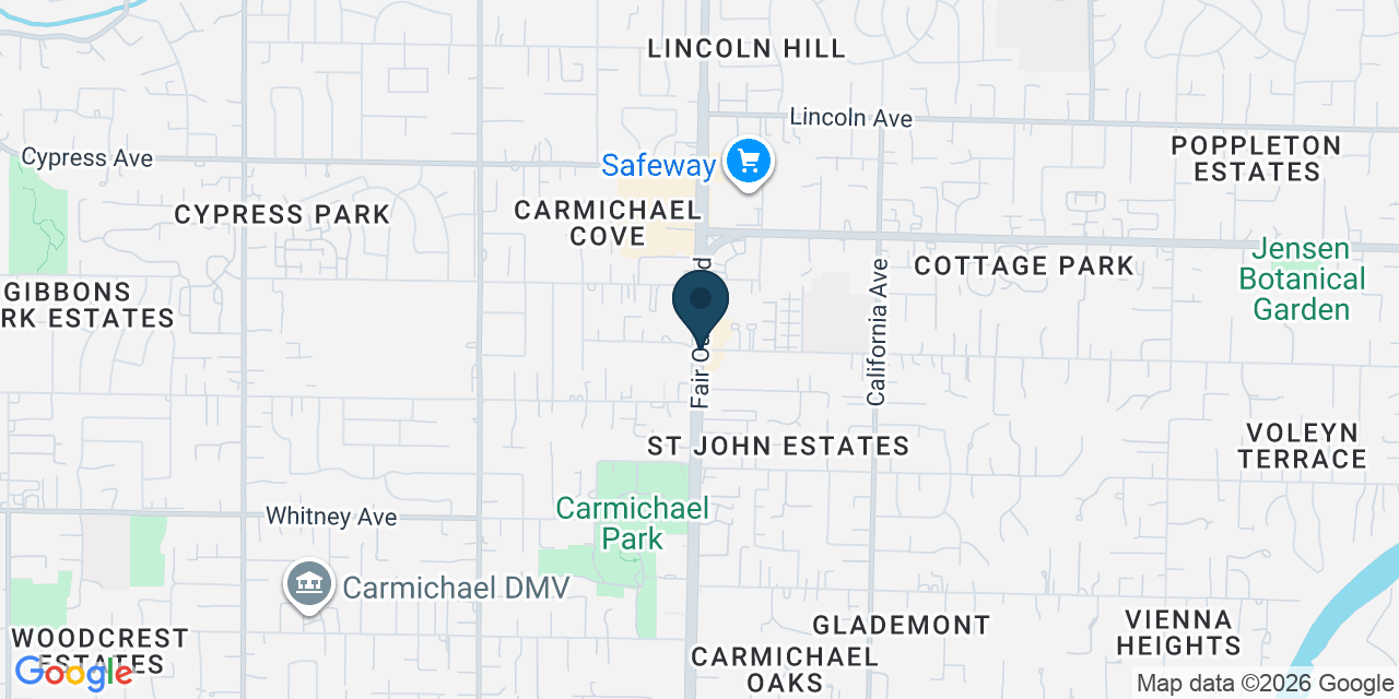 Map showing Carmichael, Sacramento County, CA