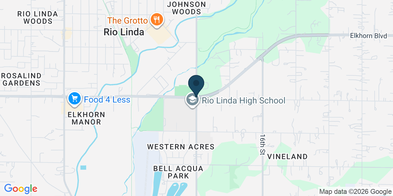 Map showing Rio Linda, Sacramento County, CA