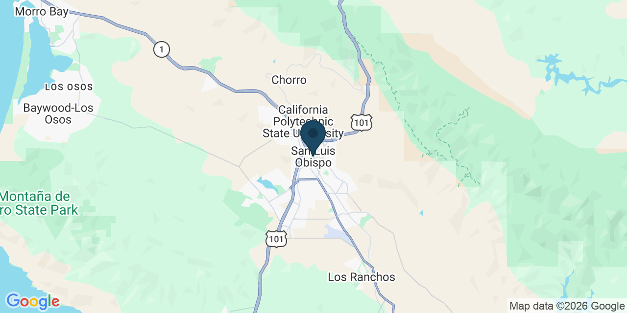 Map showing San Luis Obispo, San Luis Obispo County, CA