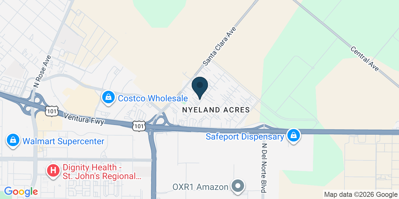 Map showing Oxnard, Ventura County, CA