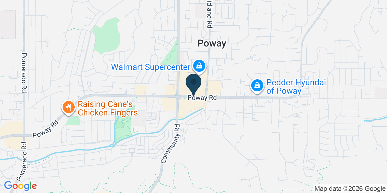 Map showing San Diego County, CA