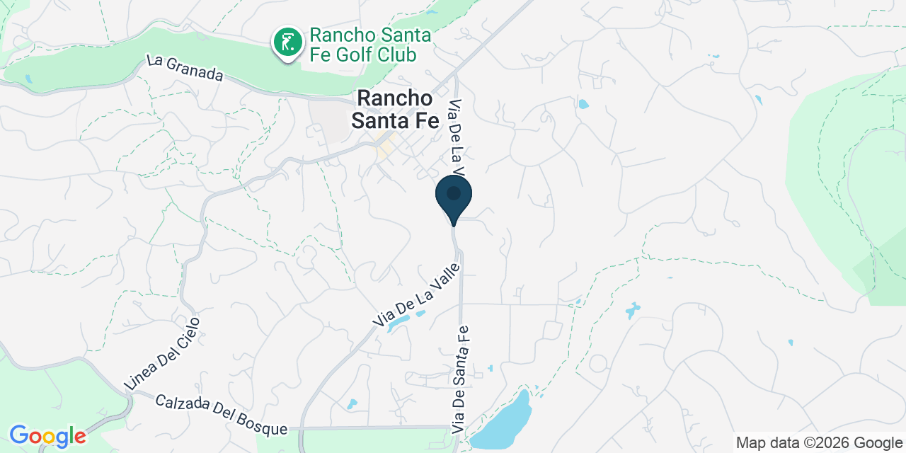 Map showing Rancho Santa Fe, San Diego County, CA