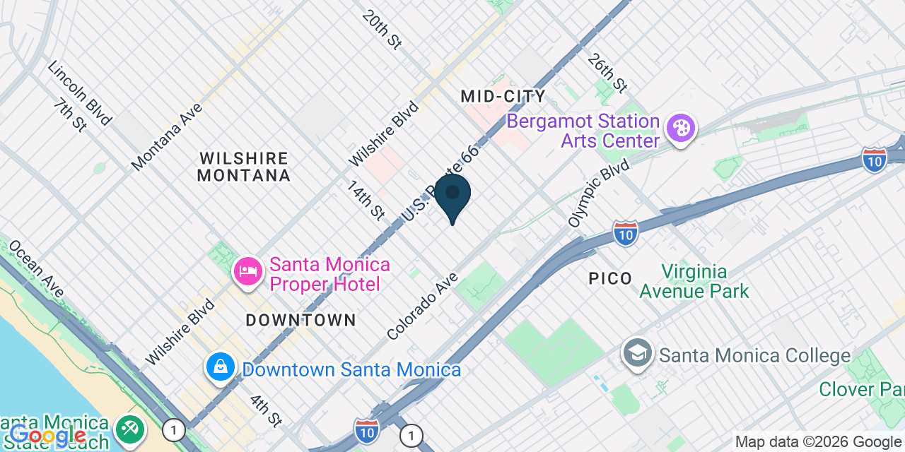 Map showing Santa Monica, Los Angeles County, CA