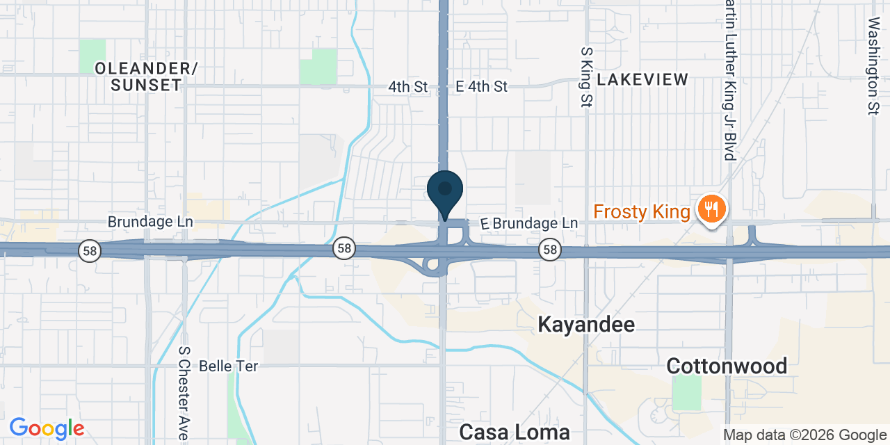 Map showing Bakersfield, Kern County, CA