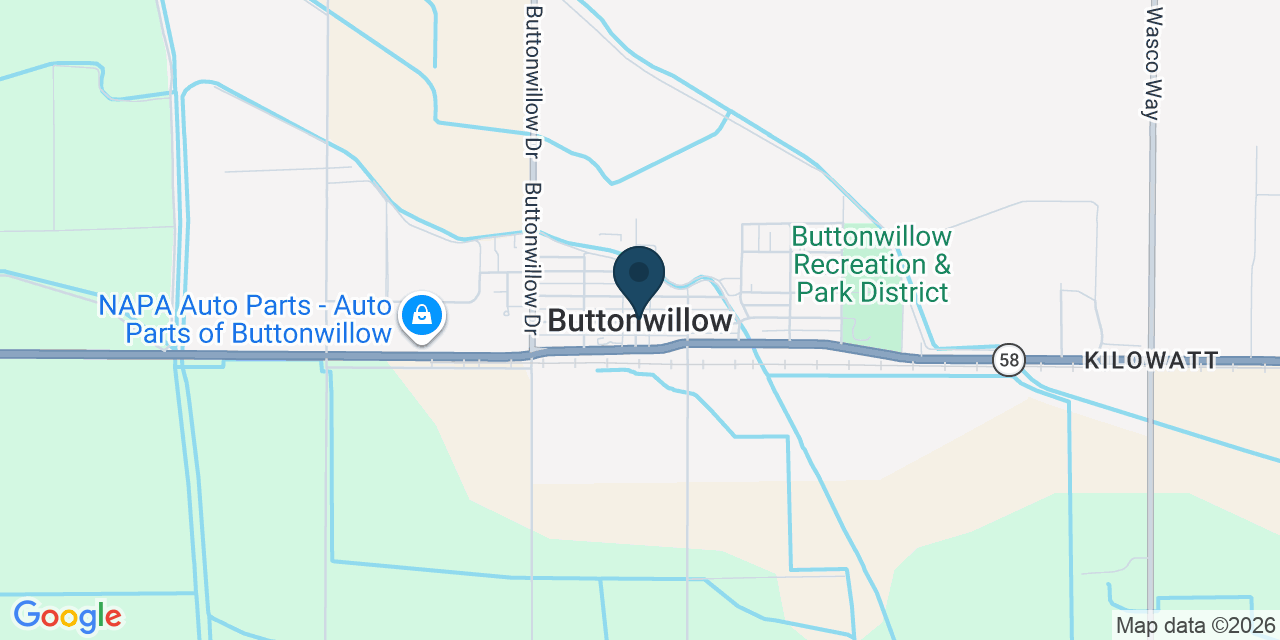 Map showing Buttonwillow, Kern County, CA