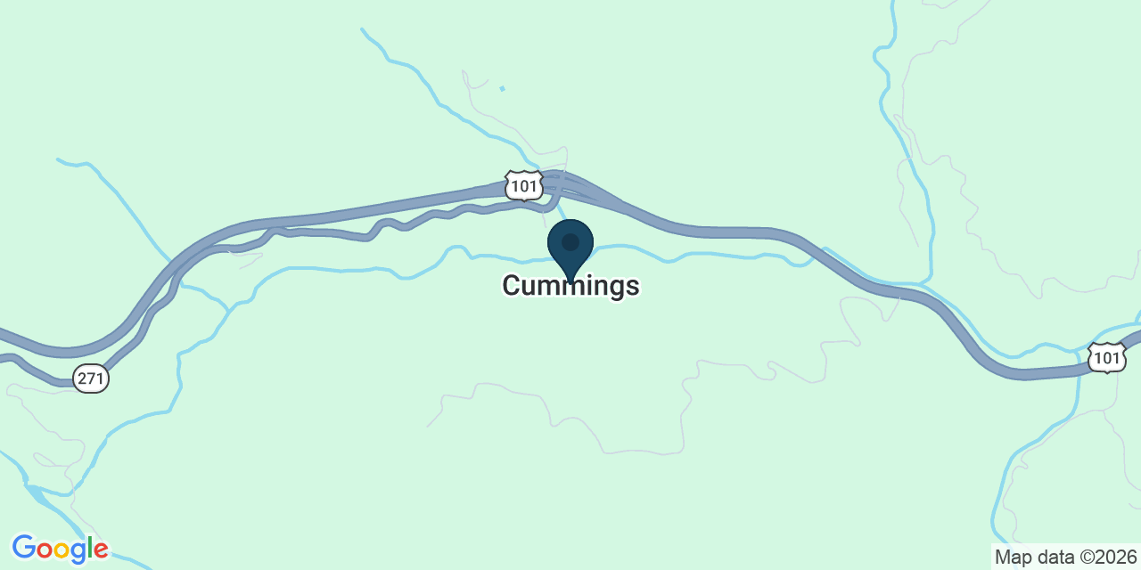 Map showing Cummings, Mendocino County, CA