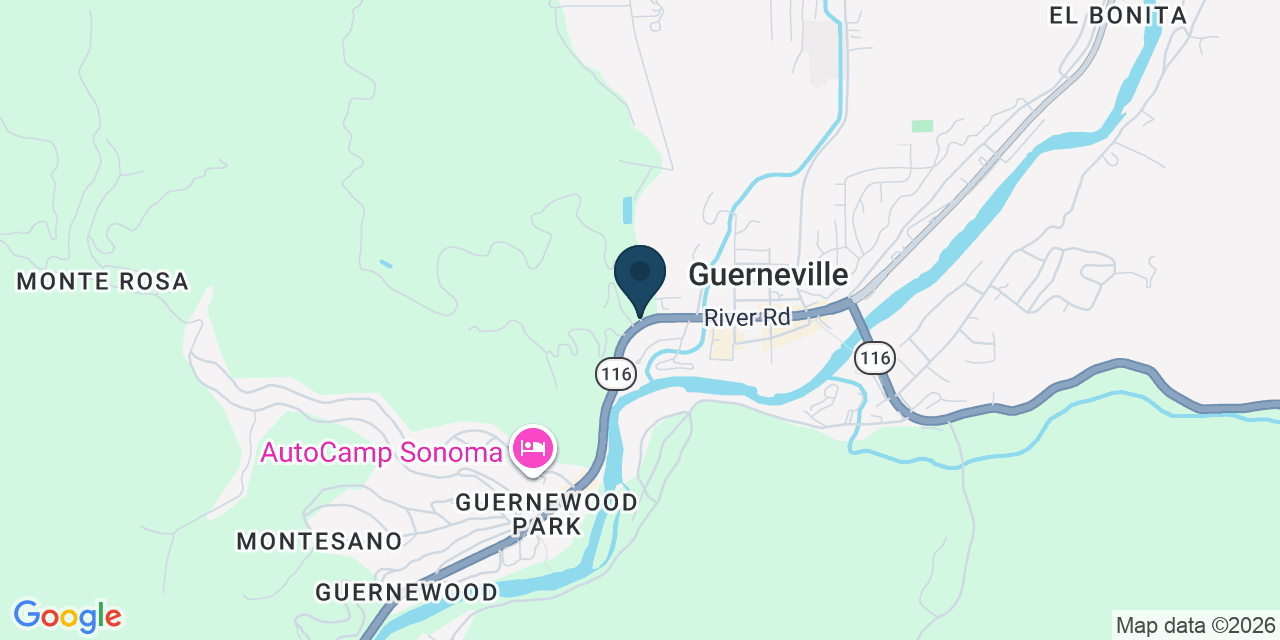 Map showing Guerneville, Sonoma County, CA