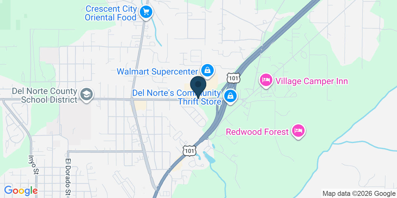 Map showing Del Norte County, CA