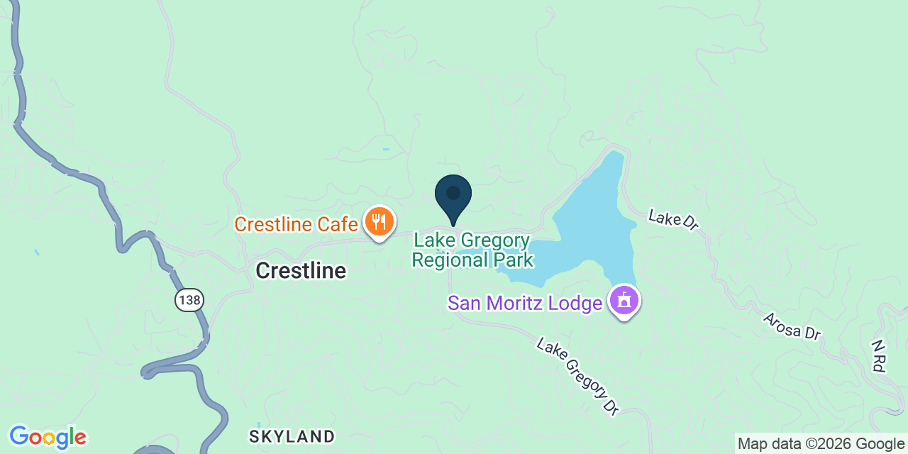 Map showing Crestline, San Bernardino County, CA