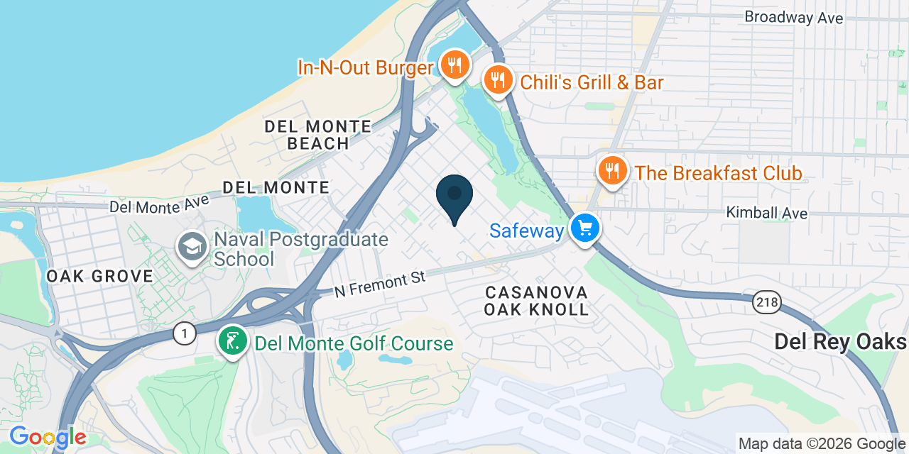 Map showing Monterey, Monterey County, CA