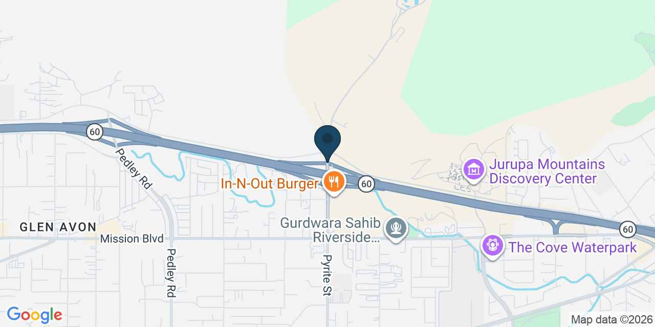 Map showing Jurupa Valley, Riverside County, CA