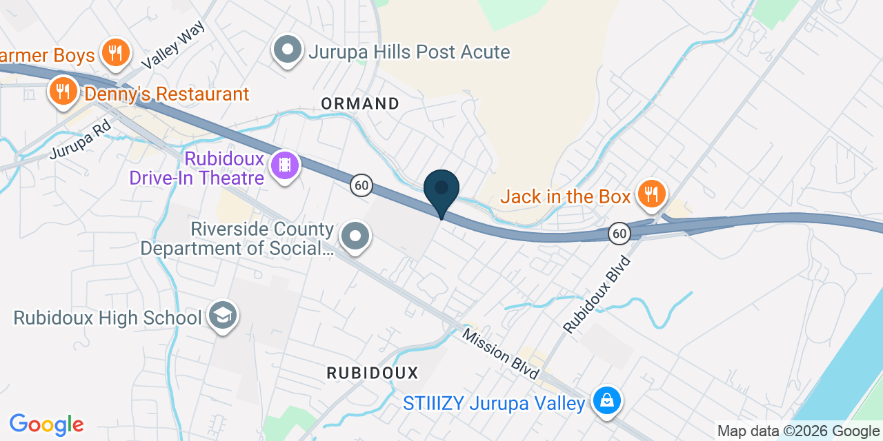 Map showing Jurupa Valley, Riverside County, CA