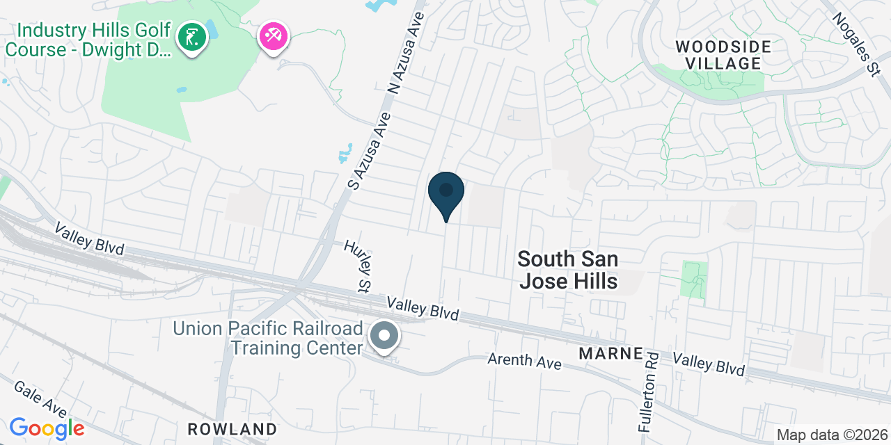 Map showing La Puente, Los Angeles County, CA