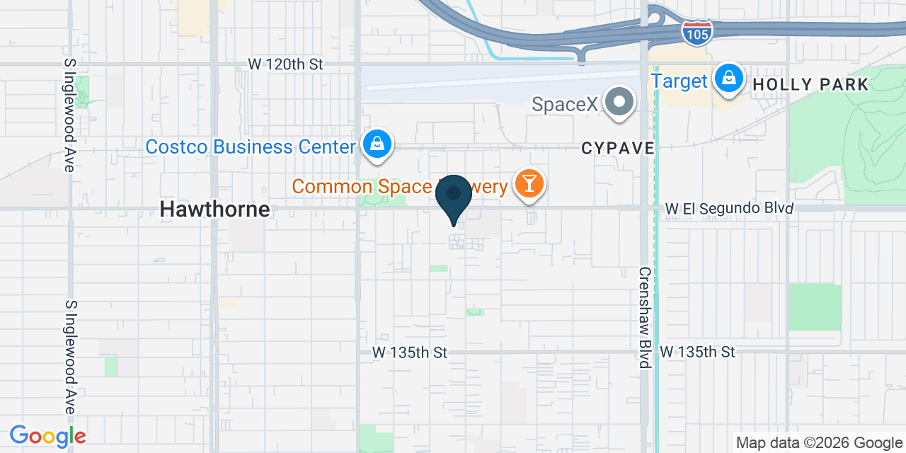 Map showing Hawthorne, Los Angeles County, CA