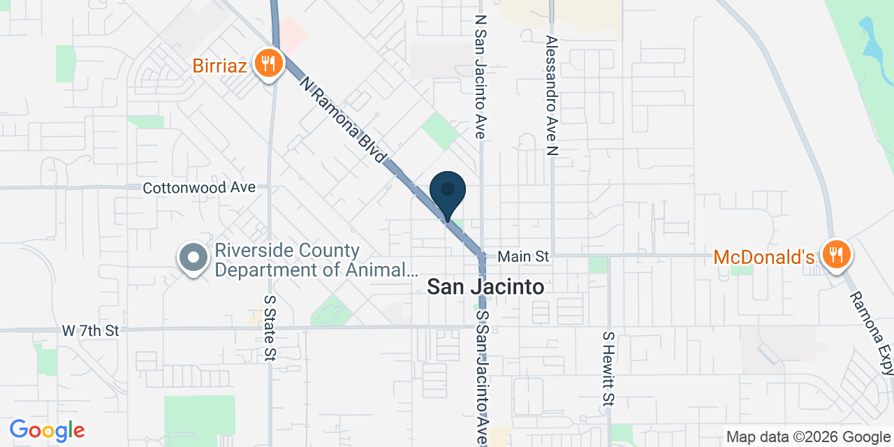 Map showing San Jacinto, Riverside County, CA