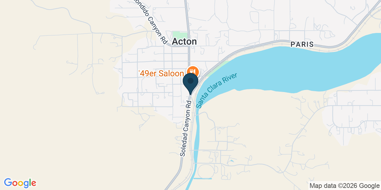 Map showing Acton, Los Angeles County, CA