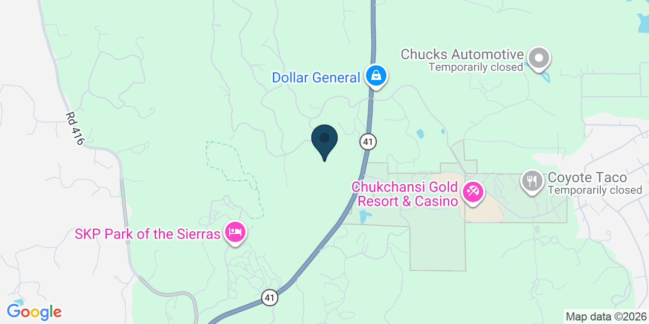 Map showing Coarsegold, Madera County, CA