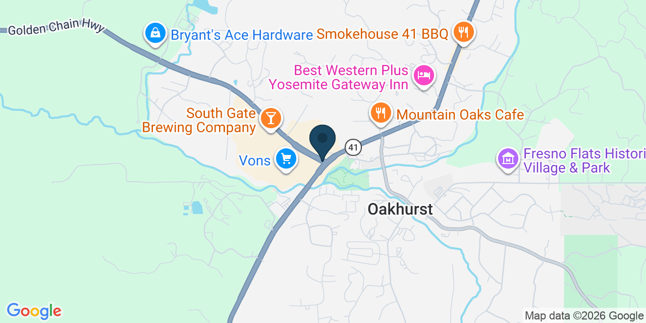 Map showing Oakhurst, Madera County, CA