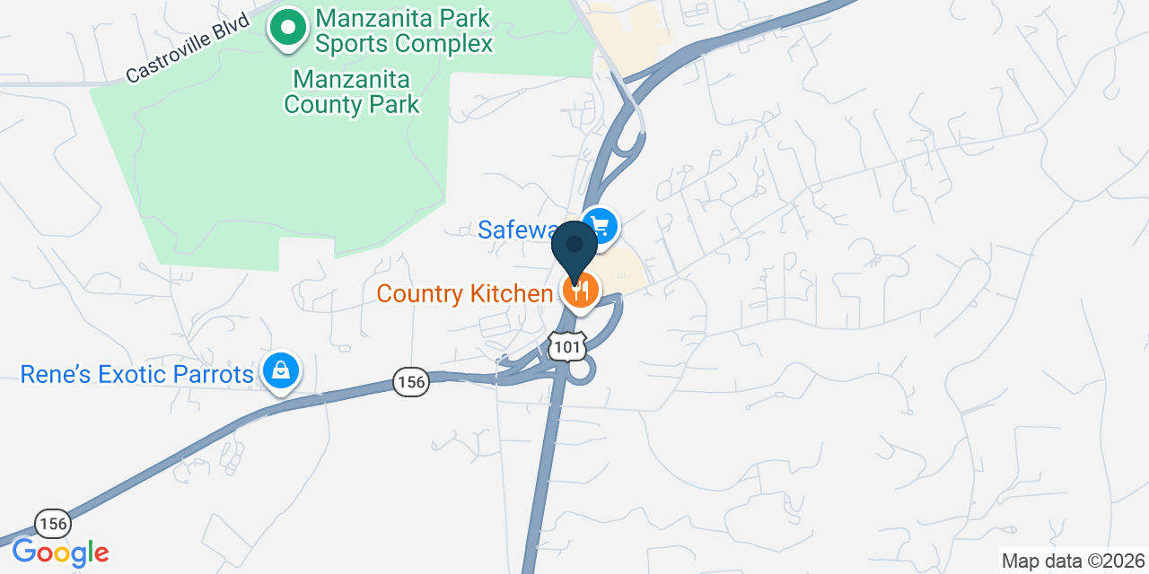 Map showing Prunedale, Monterey County, CA