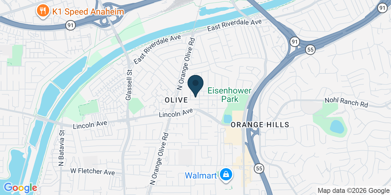 Map showing Orange, Orange County, CA