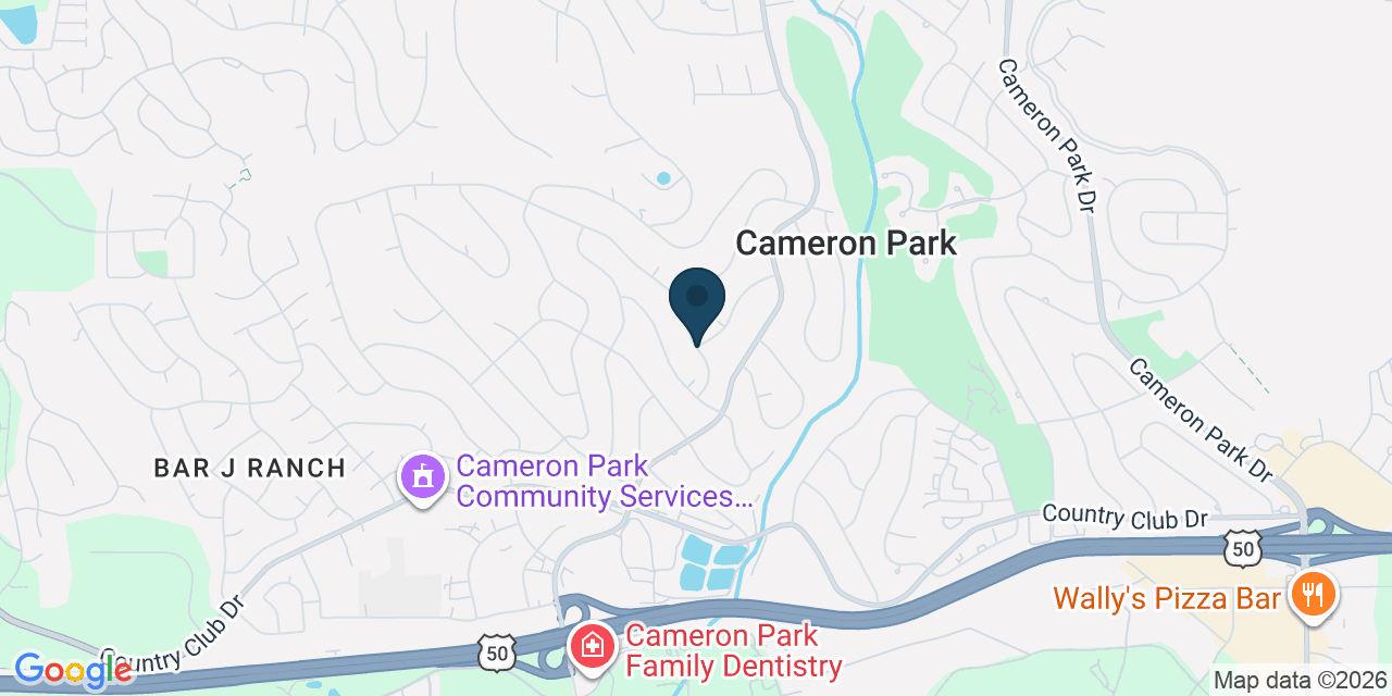 Map showing Cameron Park, El Dorado County, CA