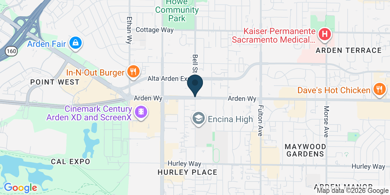 Map showing Arden-Arcade, Sacramento County, CA