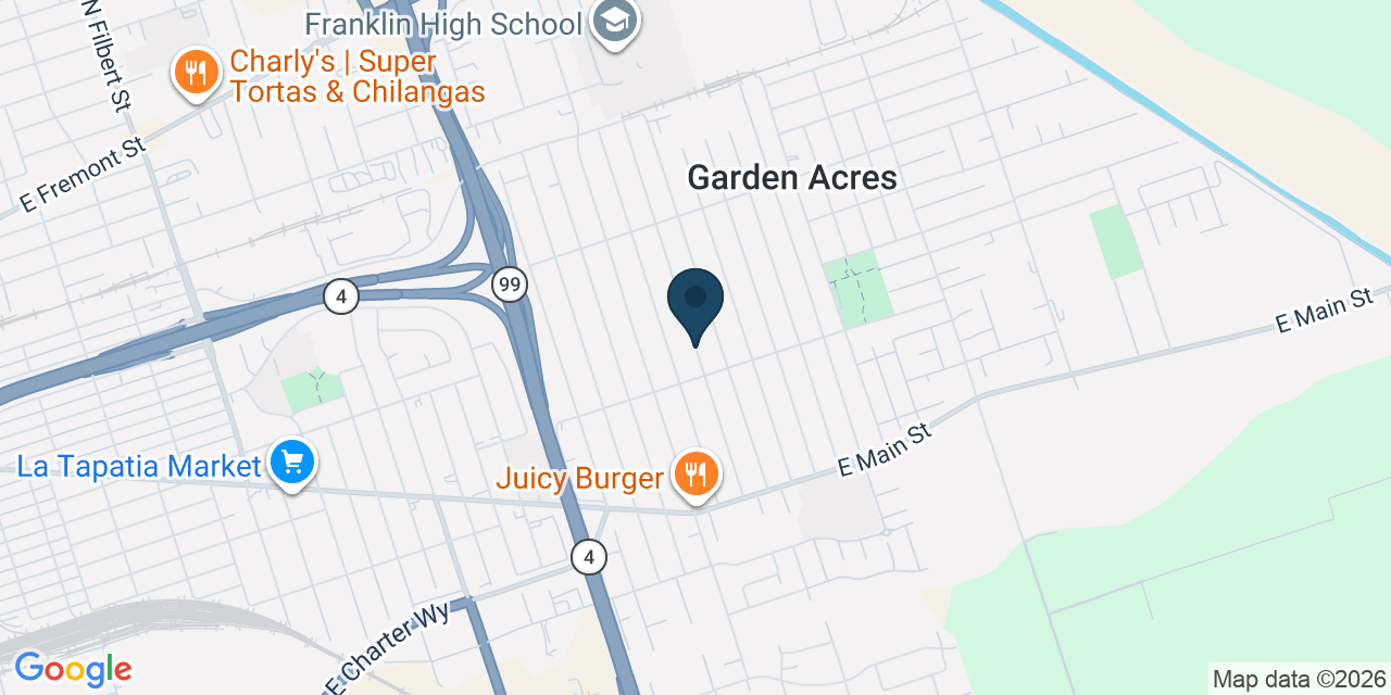 Map showing Garden Acres, San Joaquin County, CA