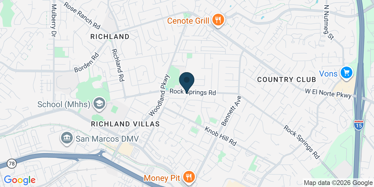 Map showing San Marcos, San Diego County, CA