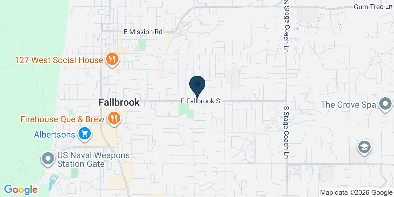 Map showing Fallbrook, San Diego County, CA
