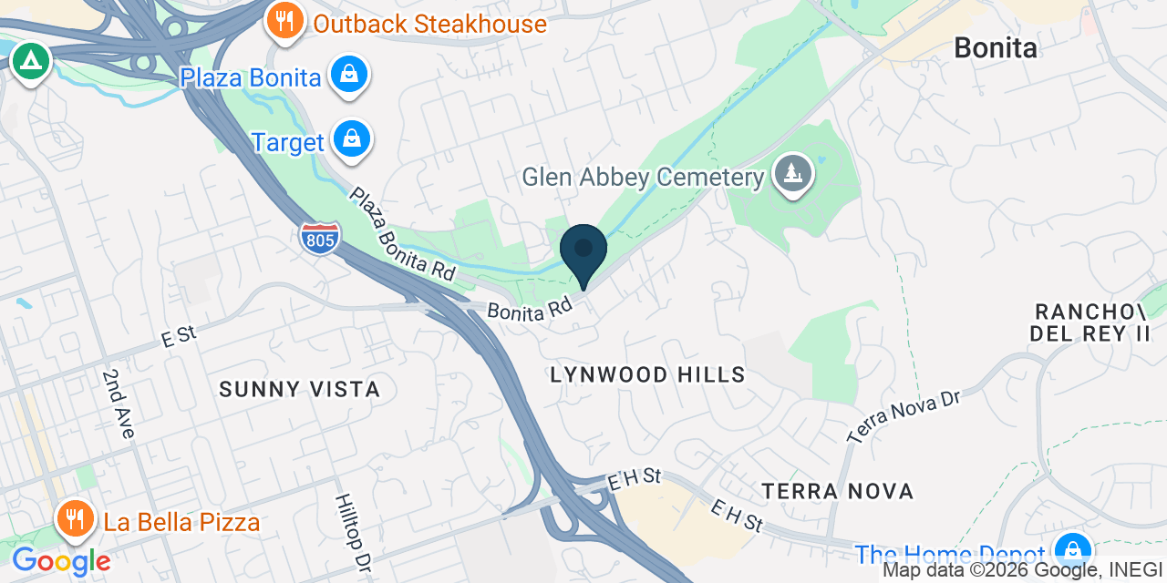 Map showing Bonita, San Diego County, CA