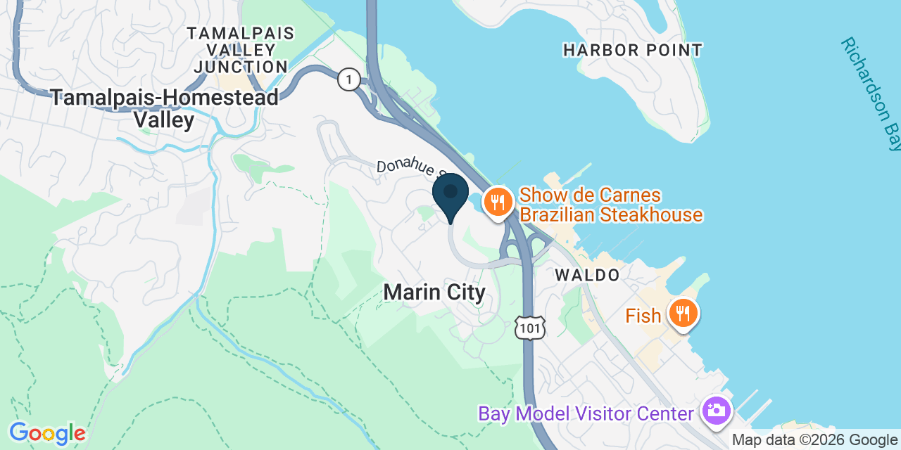 Map showing Marin City, Marin County, CA