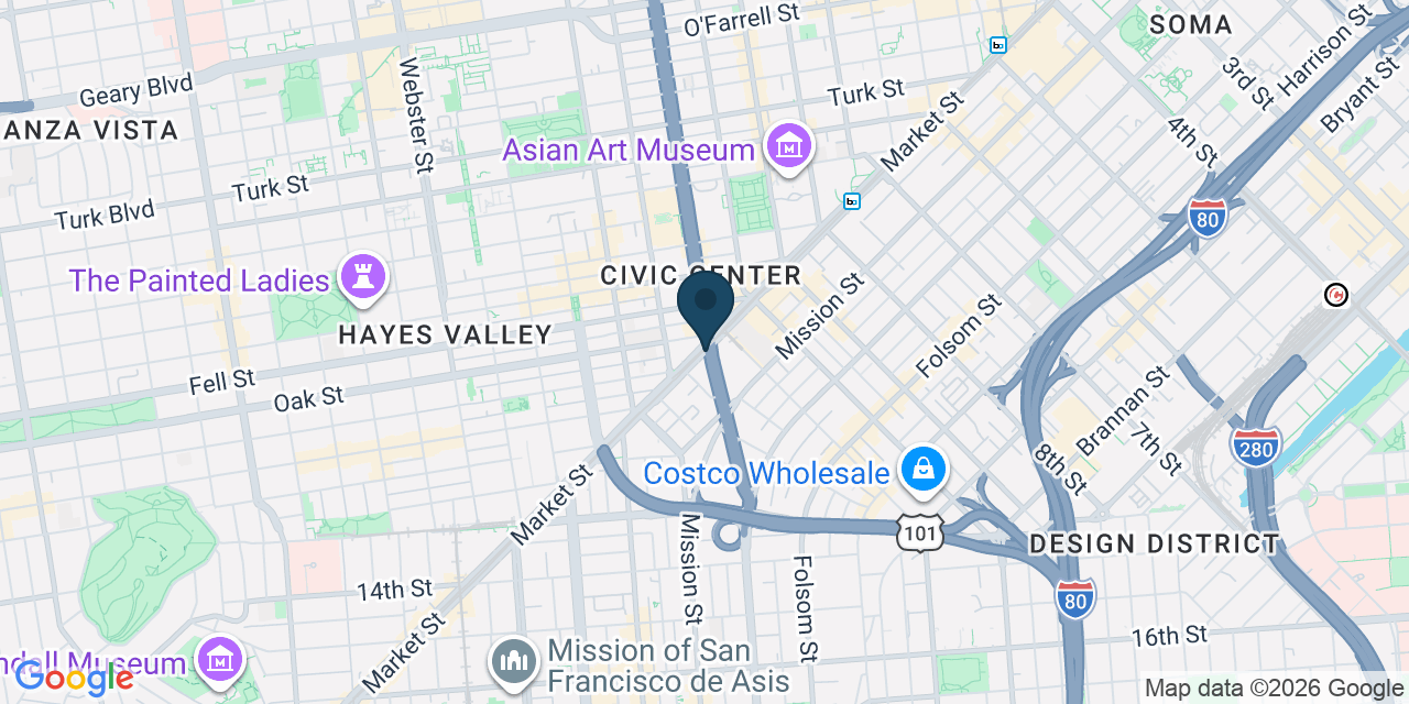 Map showing San Francisco, San Francisco County, CA