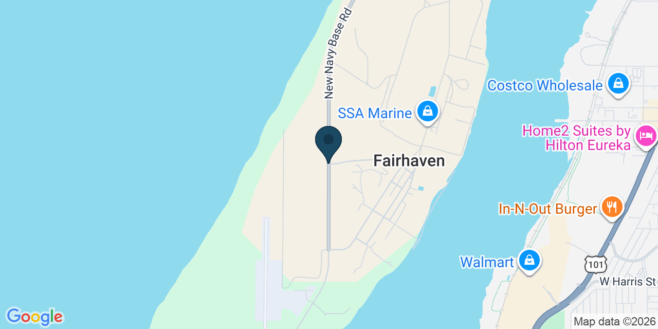 Map showing Fairhaven, Humboldt County, CA