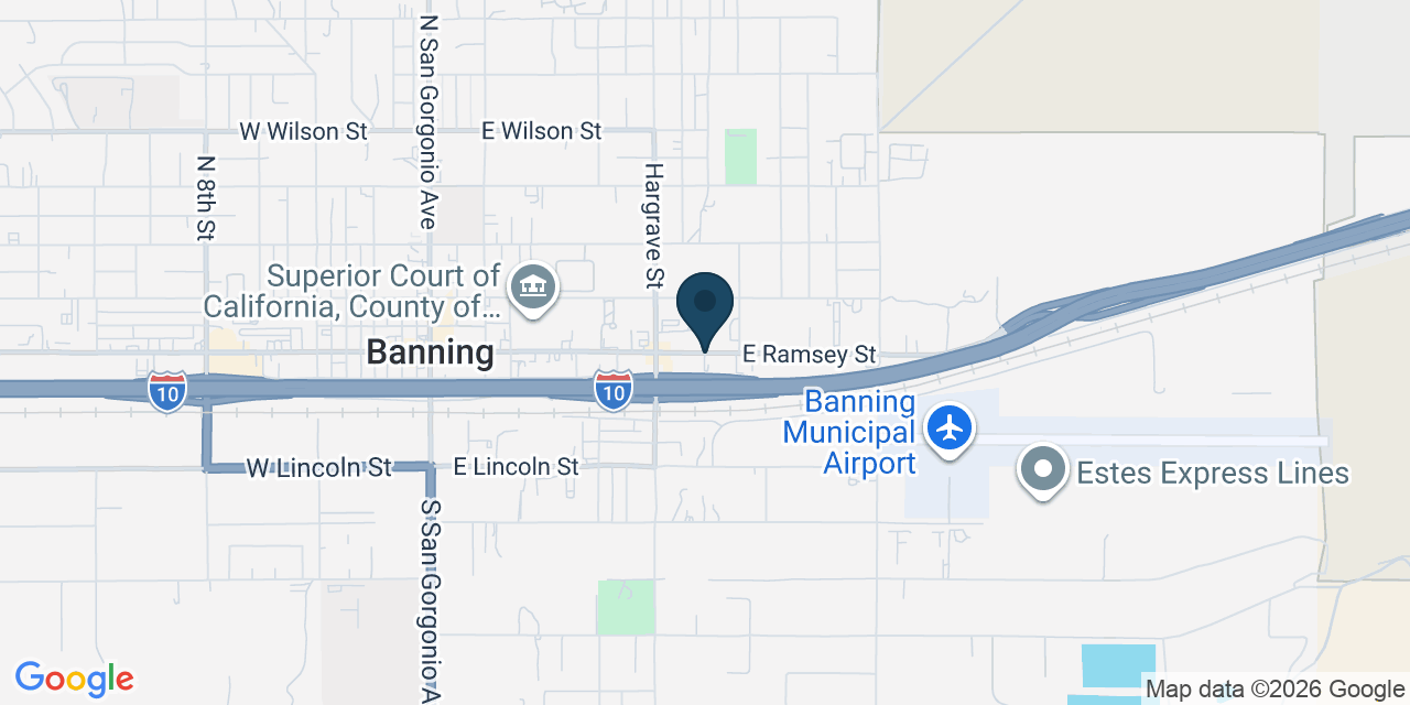 Map showing Banning, Riverside County, CA