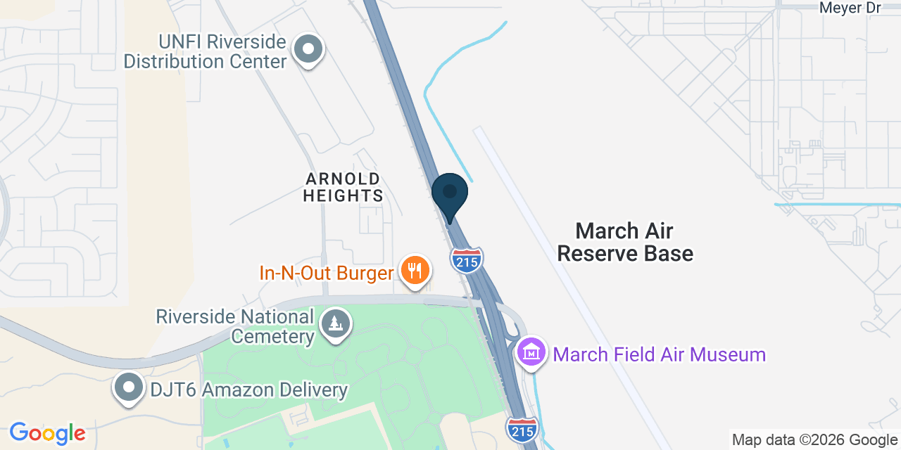 Map showing March Air Reserve Base, Riverside County, CA