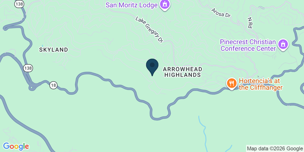 Map showing Crestline, San Bernardino County, CA