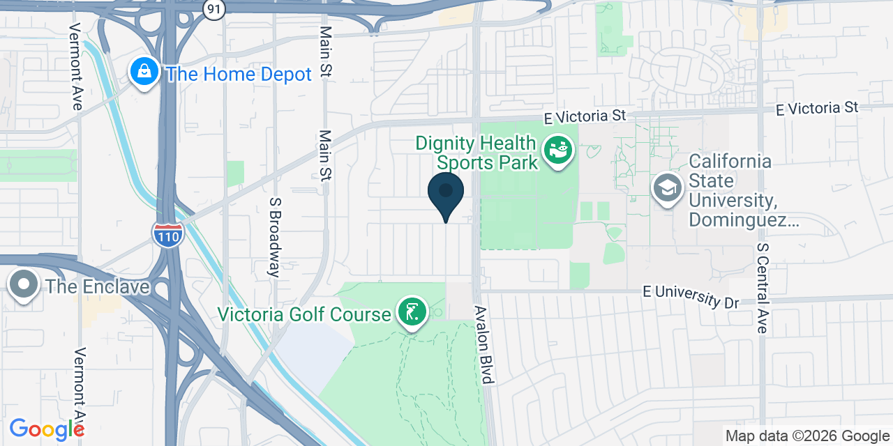 Map showing Carson, Los Angeles County, CA