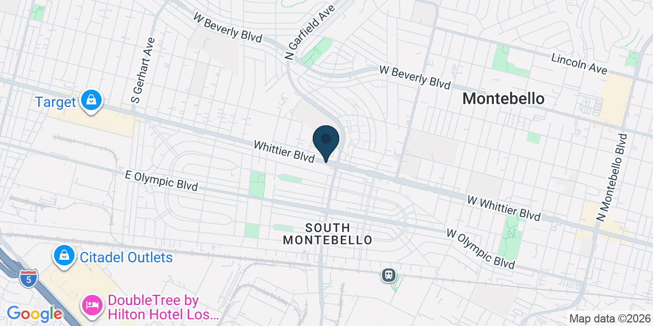 Map showing Montebello, Los Angeles County, CA
