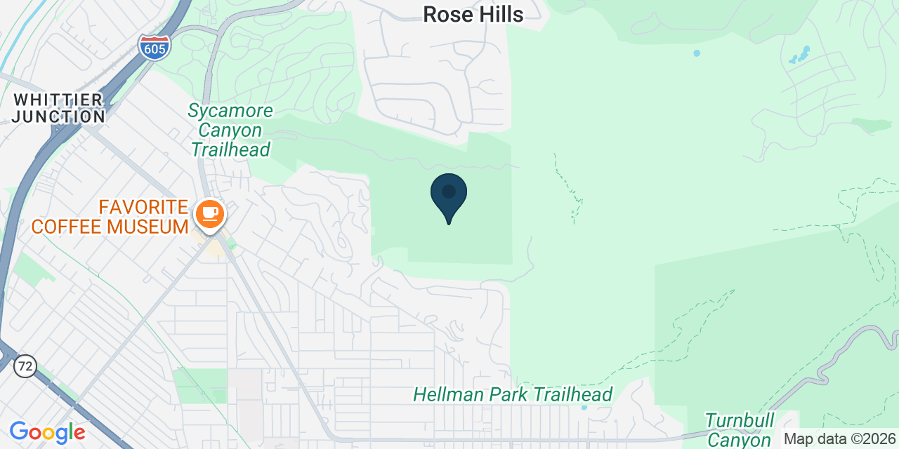Map showing Whittier, Los Angeles County, CA