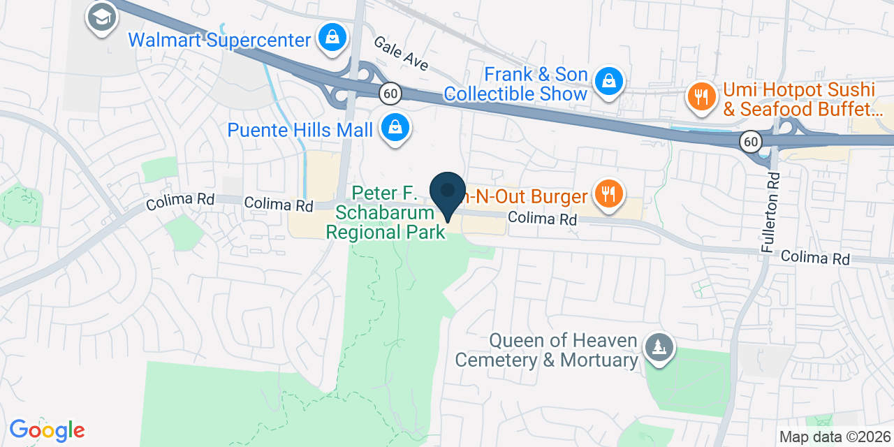 Map showing Rowland Heights, Los Angeles County, CA