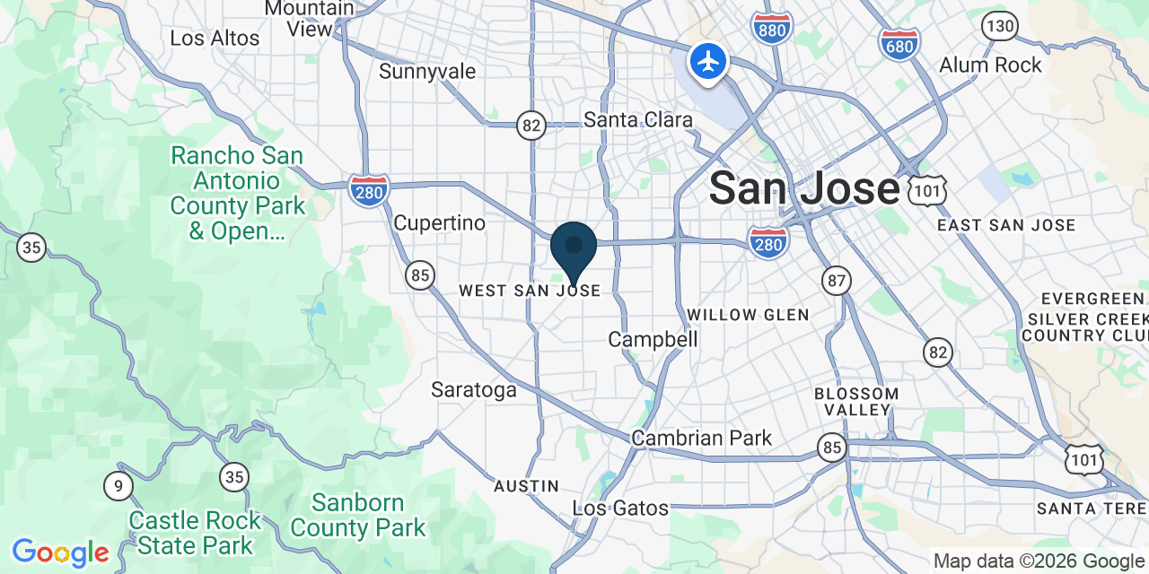 Map showing San Jose, Santa Clara County, CA