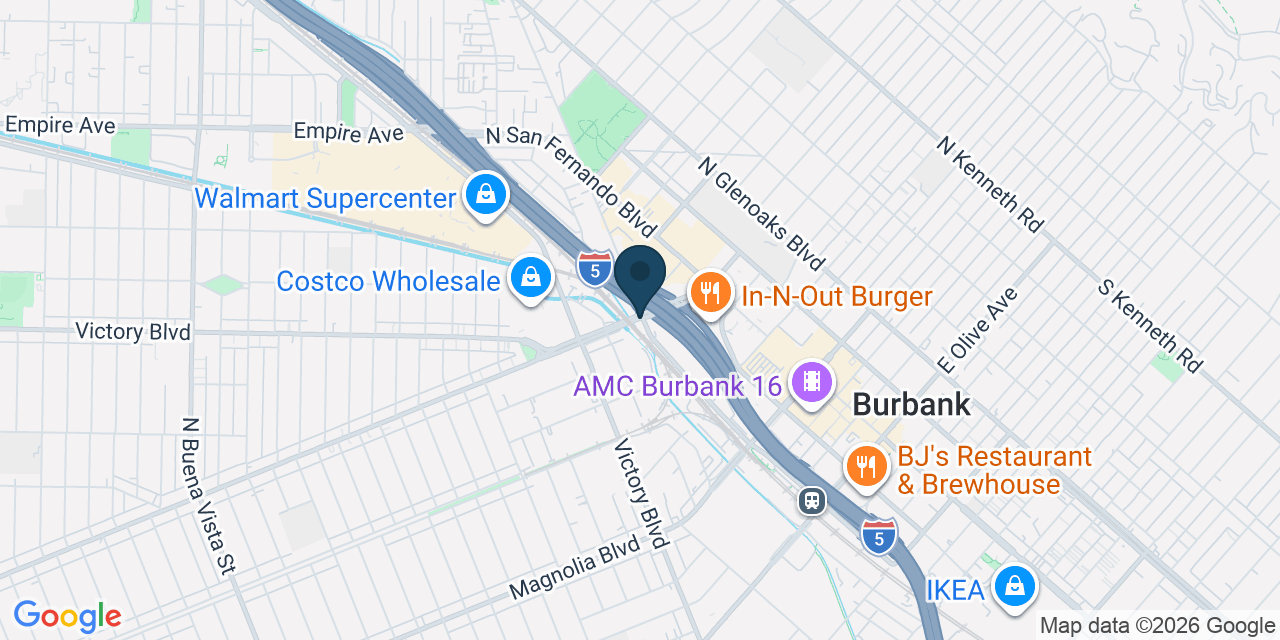 Map showing Burbank, Los Angeles County, CA